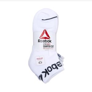Reebok 6 pack Men's quarter cut socks